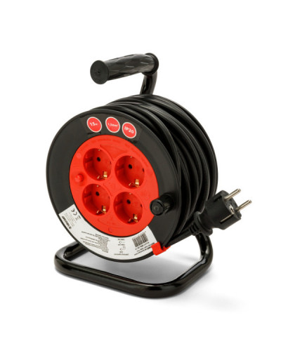 Enrollacables Brico 25m Velamp REEL-25 4 Tomas | Sumiteca