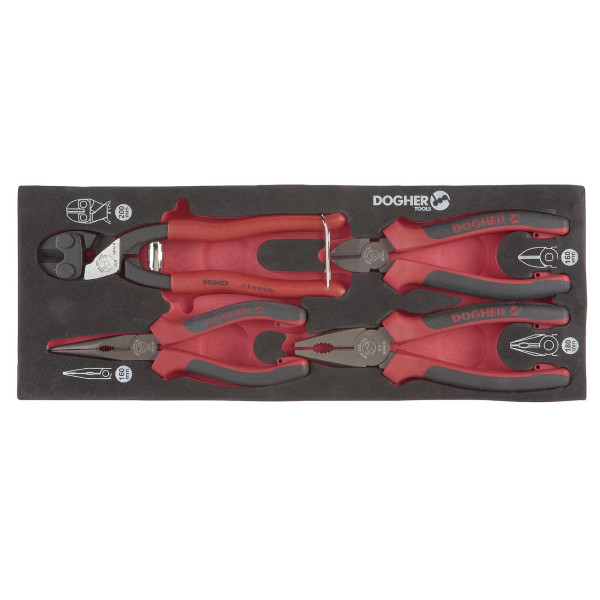 Bandeja 1/4 4 Alicates Prof y Corte Dogher | Sumiteca