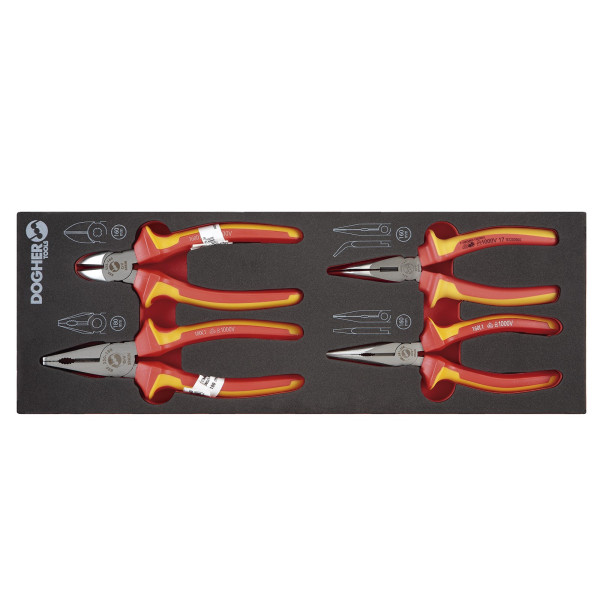 Bandeja 1/4 4 Alicates VDE Profesionales Dogher | Sumiteca