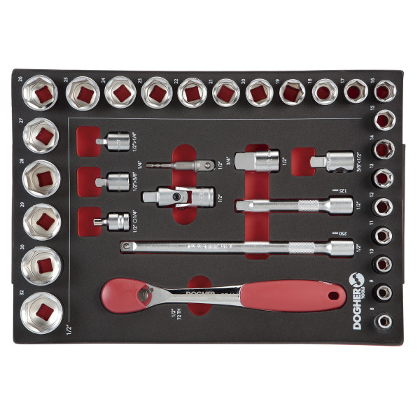 Bandeja 34 Pzas Vasos Hex y Acc 1/2 Dogher | Sumiteca