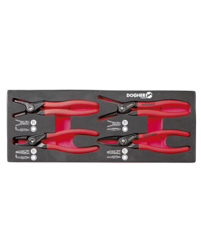 Bandeja 4 Alicates Seeger Pro 180mm Dogher | Sumiteca