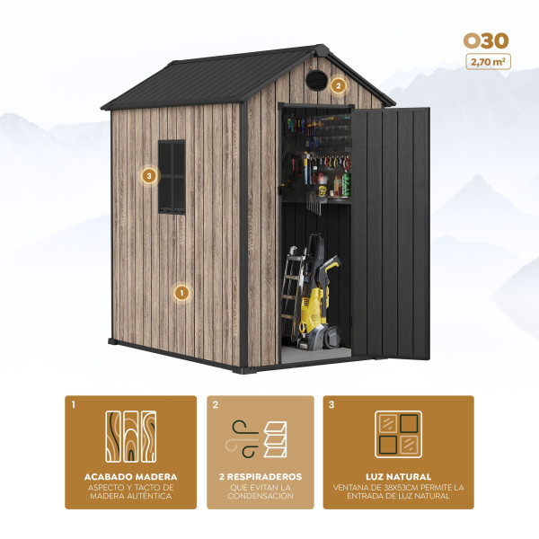 Caseta resina The Oak Collection 2,7 m2 Hoggar | Sumiteca