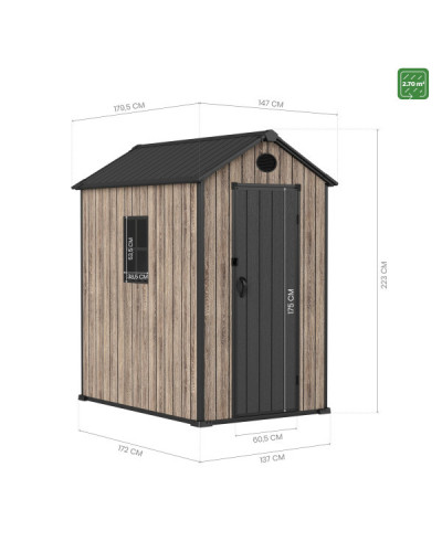 Caseta resina The Oak Collection 2,7 m2 Hoggar | Sumiteca