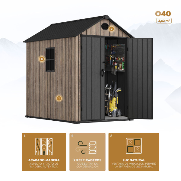 Caseta resina The Oak Collection 3,6 m2 Hoggar | Sumiteca