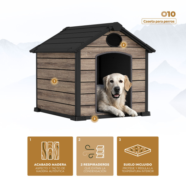 Caseta Perro resina The Oak Collection 1m2 Hoggar | Sumiteca