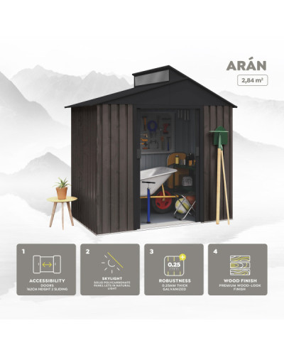 Caseta metal  THW Arán 2,84 m2 Hoggar | Sumiteca