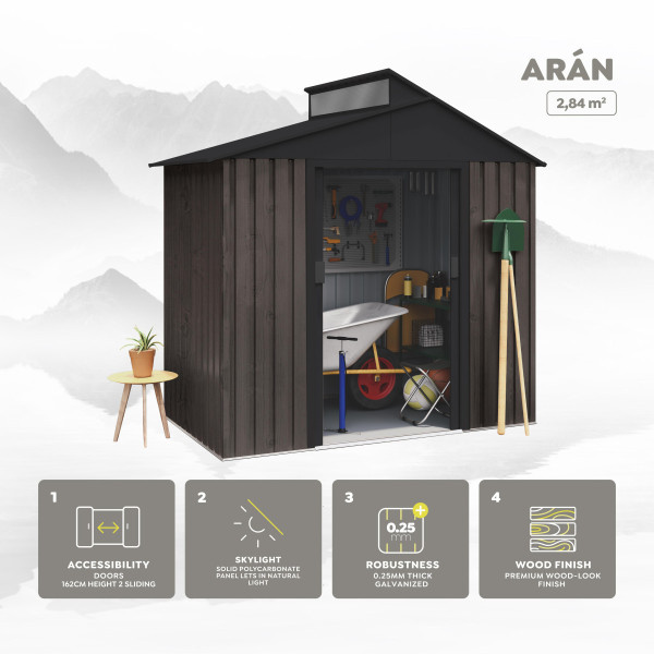 Caseta metal  THW Arán 2,84 m2 Hoggar | Sumiteca