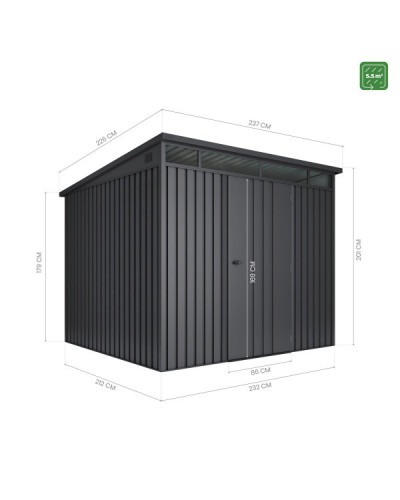 Caseta metal Allister 5.5 m2 Hoggar | Sumiteca