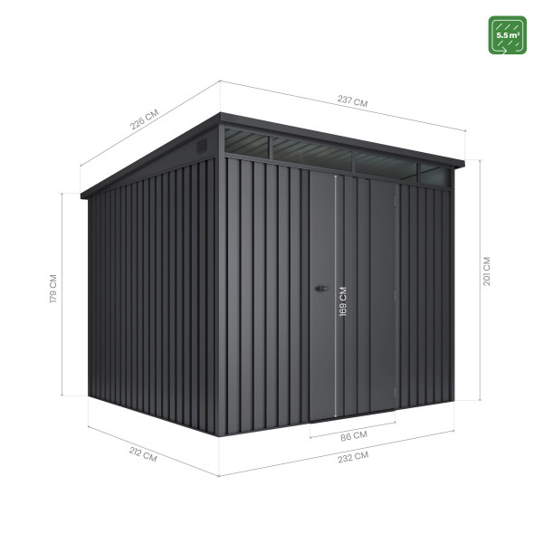 Caseta metal Allister 5.5 m2 Hoggar | Sumiteca