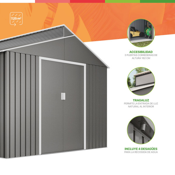Caseta metal Bjorn 7,25 m2 v.3 Hoggar | Sumiteca