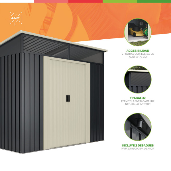 Caseta metal Gansen ii 4,6m2 Hoggar | Sumiteca