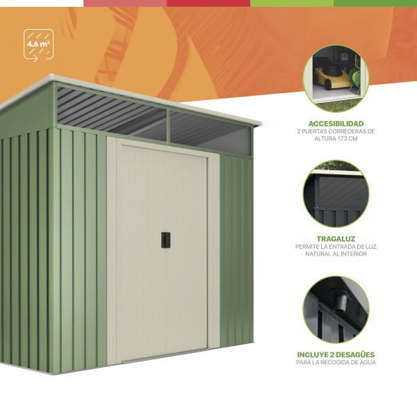 Caseta metal Gansen Leaf 4,6 m2 Hoggar | Sumiteca