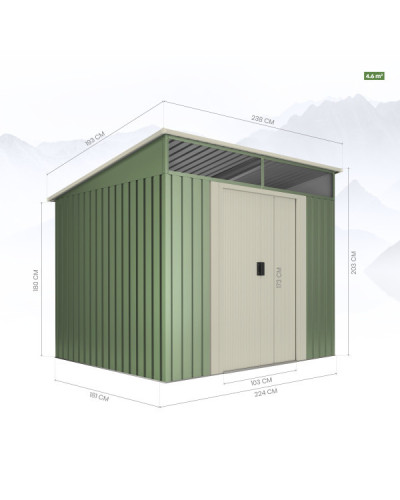 Caseta metal Gansen Leaf 4,6 m2 Hoggar | Sumiteca