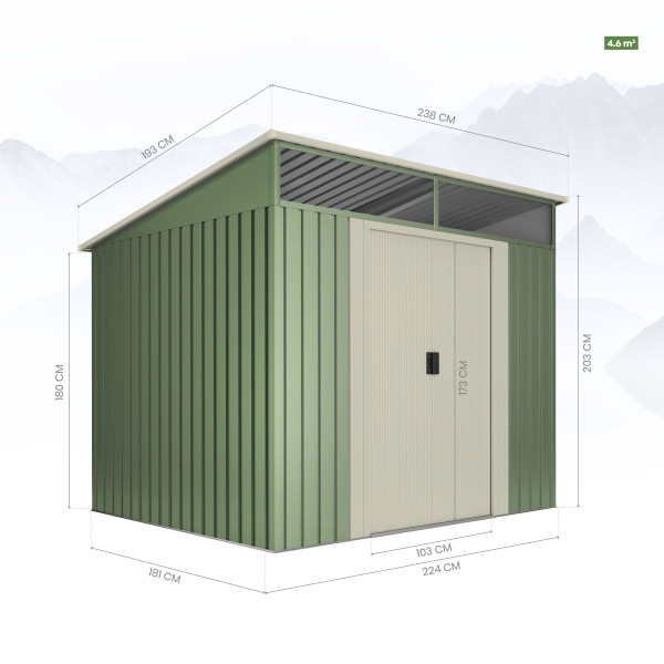 Caseta metal Gansen Leaf 4,6 m2 Hoggar | Sumiteca