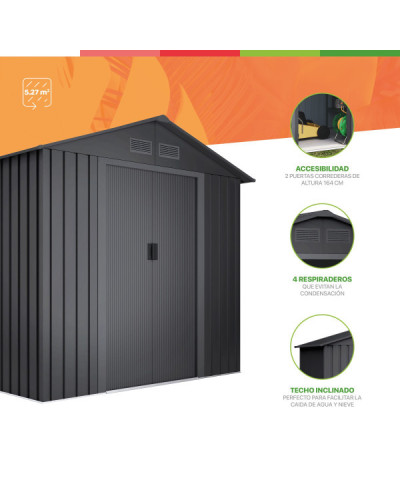 Caseta metal Gotland dark 5.27 m2 Hoggar | Sumiteca