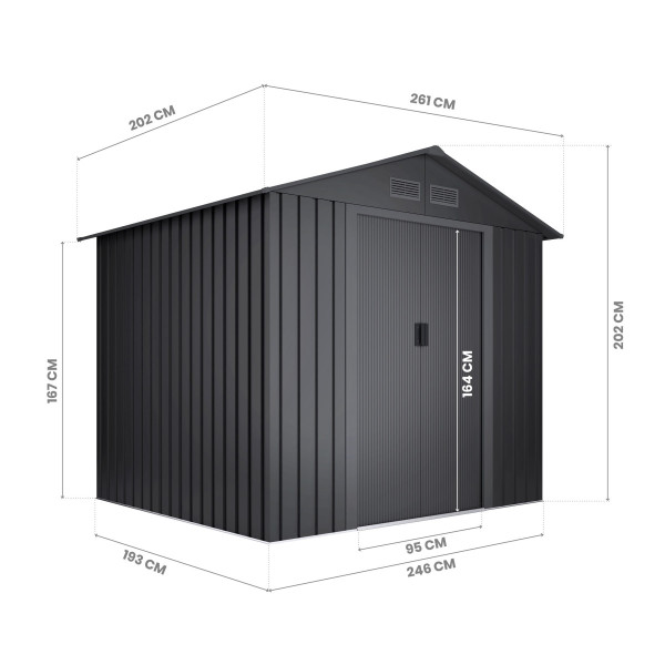 Caseta metal Gotland dark 5.27 m2 Hoggar | Sumiteca