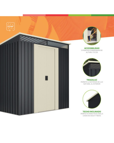 Caseta metal Hofn 2,3 m2 Hoggar | Sumiteca