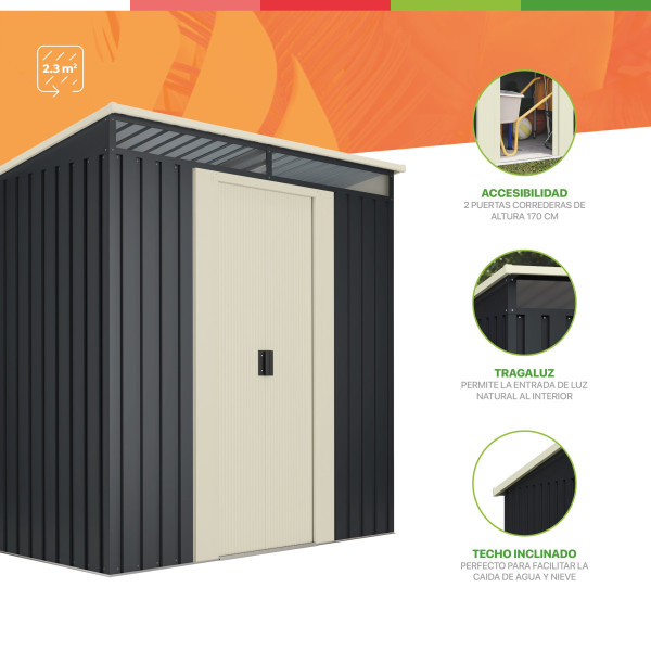 Caseta metal Hofn 2,3 m2 Hoggar | Sumiteca