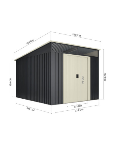 Caseta metal Karlstad 7,6 m2 Hoggar | Sumiteca