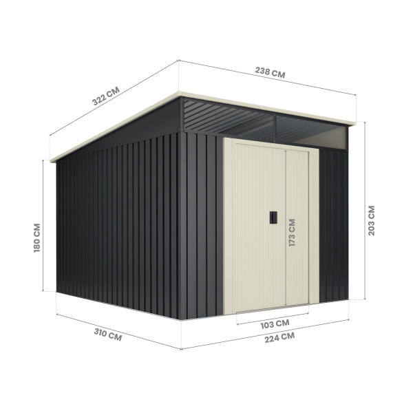 Caseta metal Karlstad 7,6 m2 Hoggar | Sumiteca