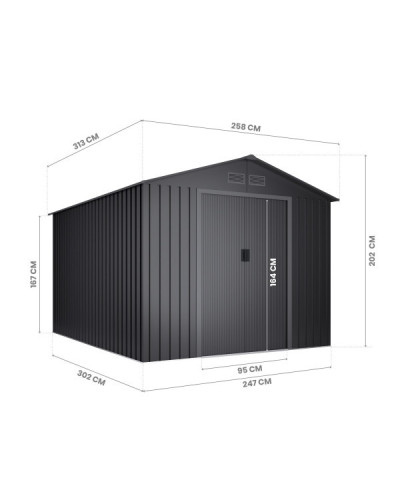 Caseta metal Koppen dark 8.08 m2 Hoggar | Sumiteca