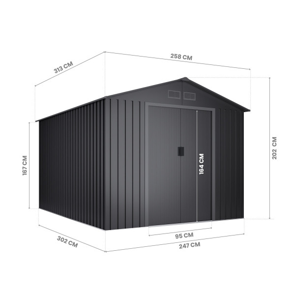 Caseta metal Koppen dark 8.08 m2 Hoggar | Sumiteca