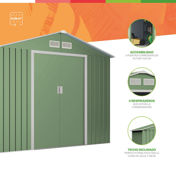 Caseta metal Koppen mint 8.08 m2 Hoggar | Sumiteca