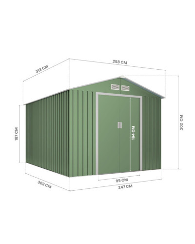 Caseta metal Koppen mint 8.08 m2 Hoggar | Sumiteca