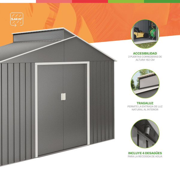 Caseta metal Lattsta 5,44 m2 v.3 Hoggar | Sumiteca