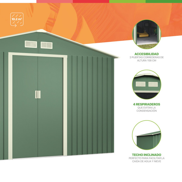 Caseta metal Lauters 10,2 m2 Hoggar | Sumiteca