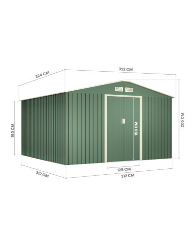 Caseta metal Lauters 10,2 m2 Hoggar | Sumiteca