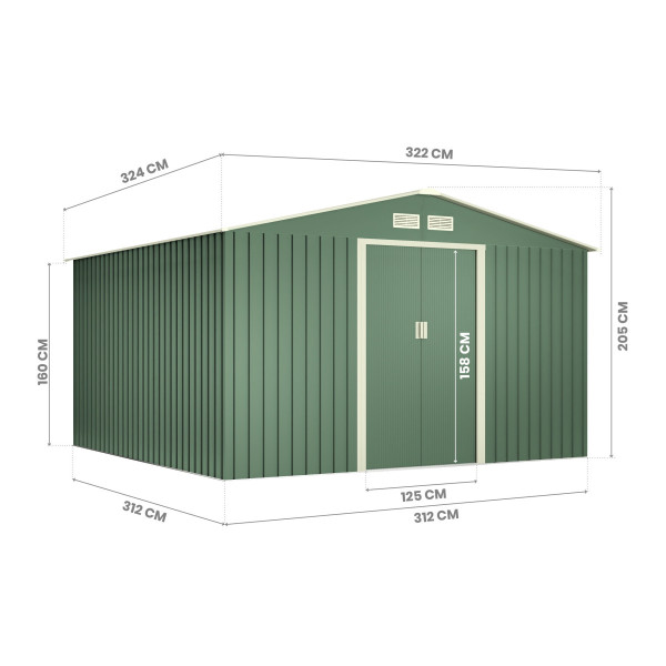 Caseta metal Lauters 10,2 m2 Hoggar | Sumiteca