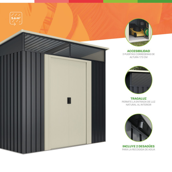 Caseta metal Malmo ii 5,6 m2 Hoggar | Sumiteca