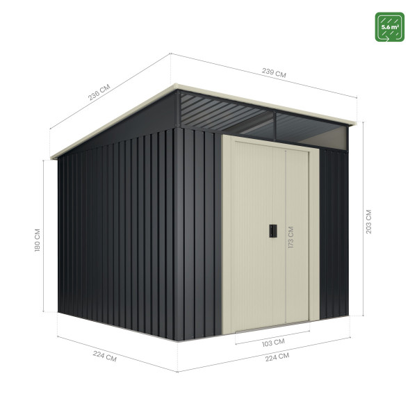 Caseta metal Malmo ii 5,6 m2 Hoggar | Sumiteca