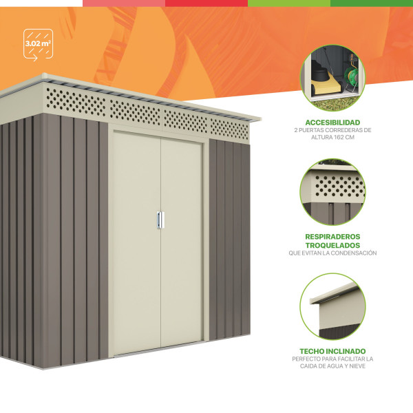 Caseta metal Nyköp 3,02 m2 Hoggar | Sumiteca
