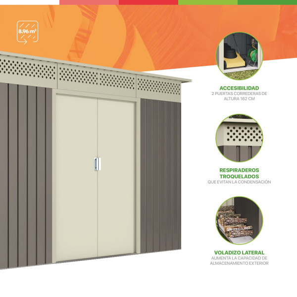 Caseta metal Orebro 8,96 m2 Hoggar | Sumiteca