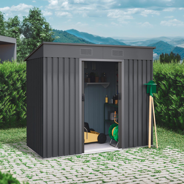 Caseta metal Oulu dark 3,14 m2 Hoggar | Sumiteca