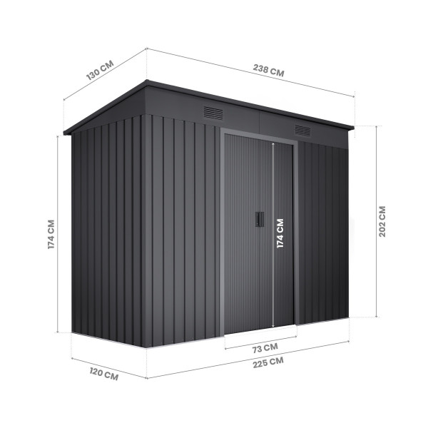 Caseta metal Oulu dark 3,14 m2 Hoggar | Sumiteca