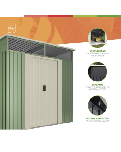 Caseta metal Slevik Leaf 6,6 m2 Hoggar | Sumiteca