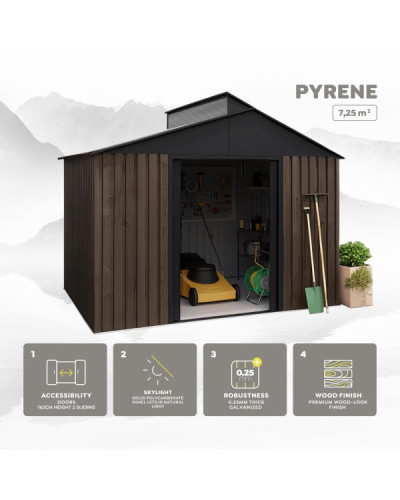 Caseta metal THW Pyrene 7,25 m2 Hoggar | Sumiteca