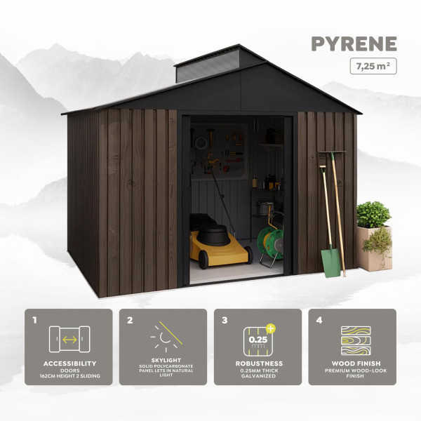 Caseta metal THW Pyrene 7,25 m2 Hoggar | Sumiteca