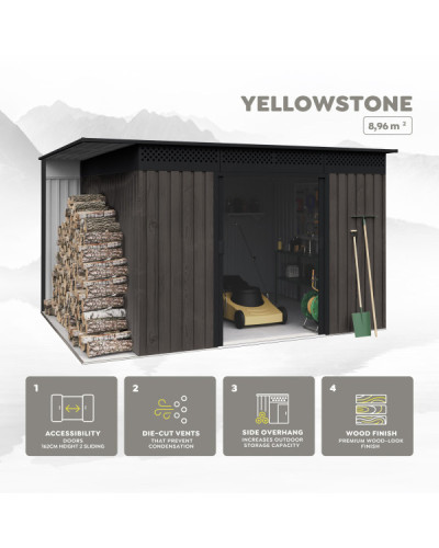 Caseta metal THW Yellowstone 8,96 m2 Hoggar | Sumiteca