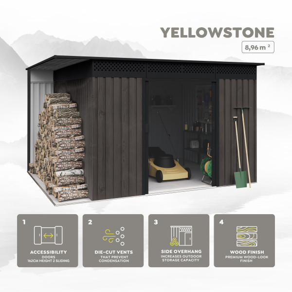 Caseta metal THW Yellowstone 8,96 m2 Hoggar | Sumiteca