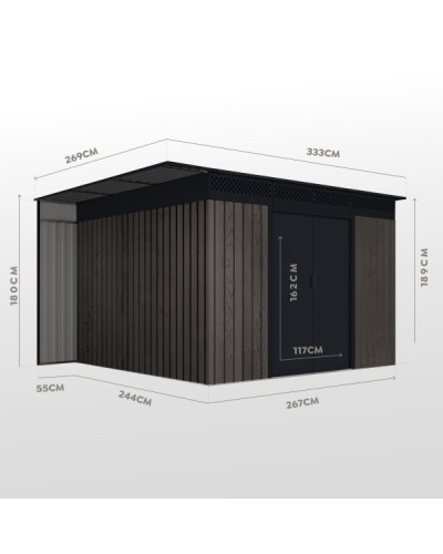 Caseta metal THW Yellowstone 8,96 m2 Hoggar | Sumiteca