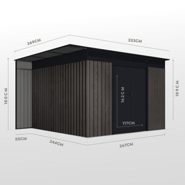 Caseta metal THW Yellowstone 8,96 m2 Hoggar | Sumiteca