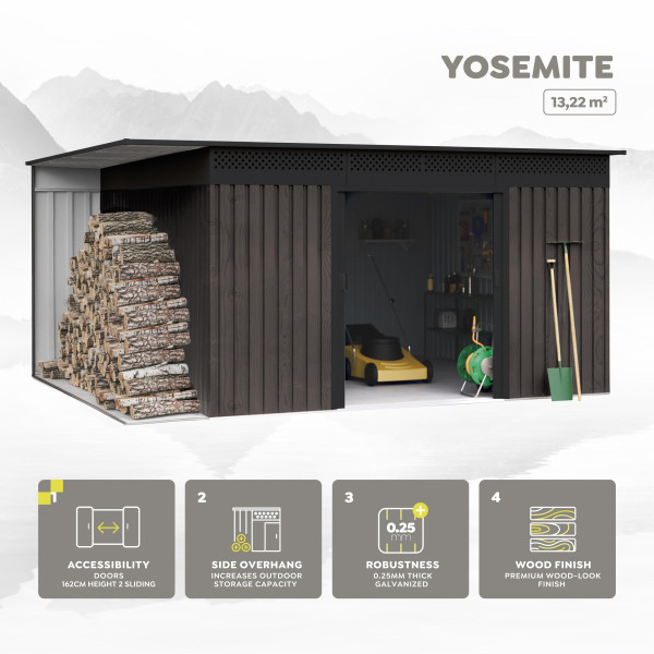 Caseta metal THW Yosemite 13,22 m2 Hoggar | Sumiteca