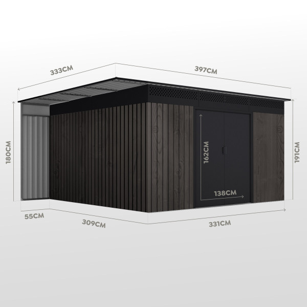 Caseta metal THW Yosemite 13,22 m2 Hoggar | Sumiteca