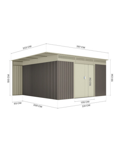 Caseta metal Uppsala 13,22 m2 Hoggar | Sumiteca