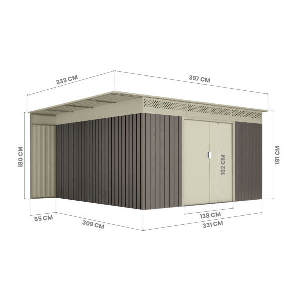 Caseta metal Uppsala 13,22 m2 Hoggar | Sumiteca