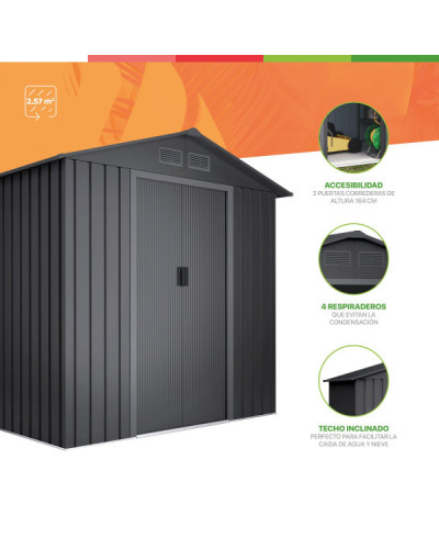 Caseta metal Visby dark 2.57 m2 Hoggar | Sumiteca